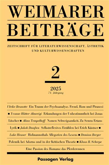 Weimarer Beiträge Ausgabe 2025002
