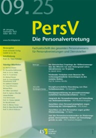 Personalvertretung - PersV Ausgabe 2025009